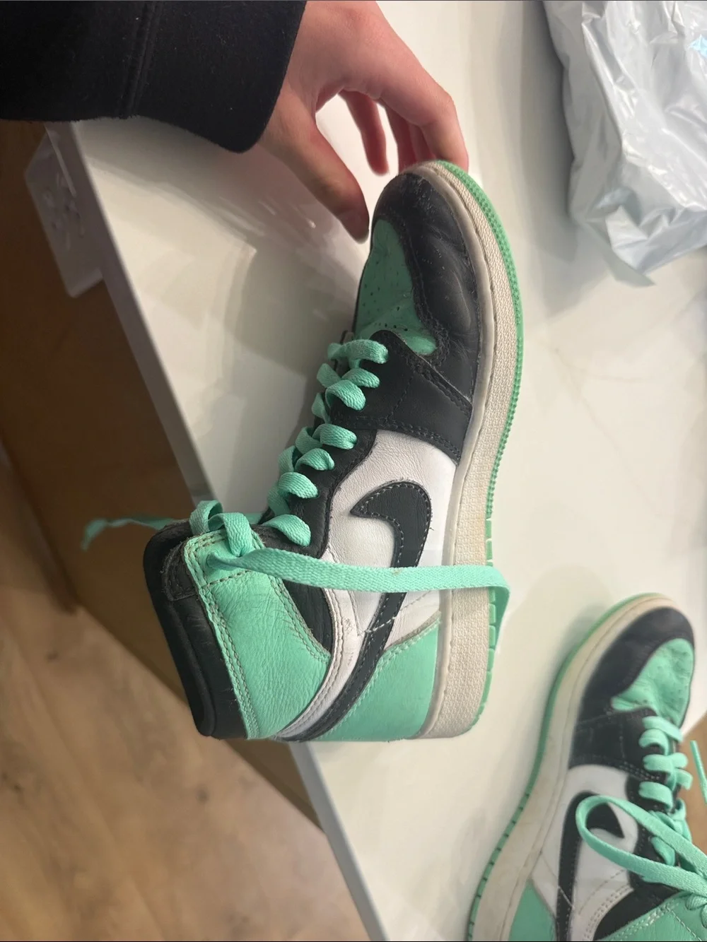 Nike Kids High-Top Sneakers in Teal and Black